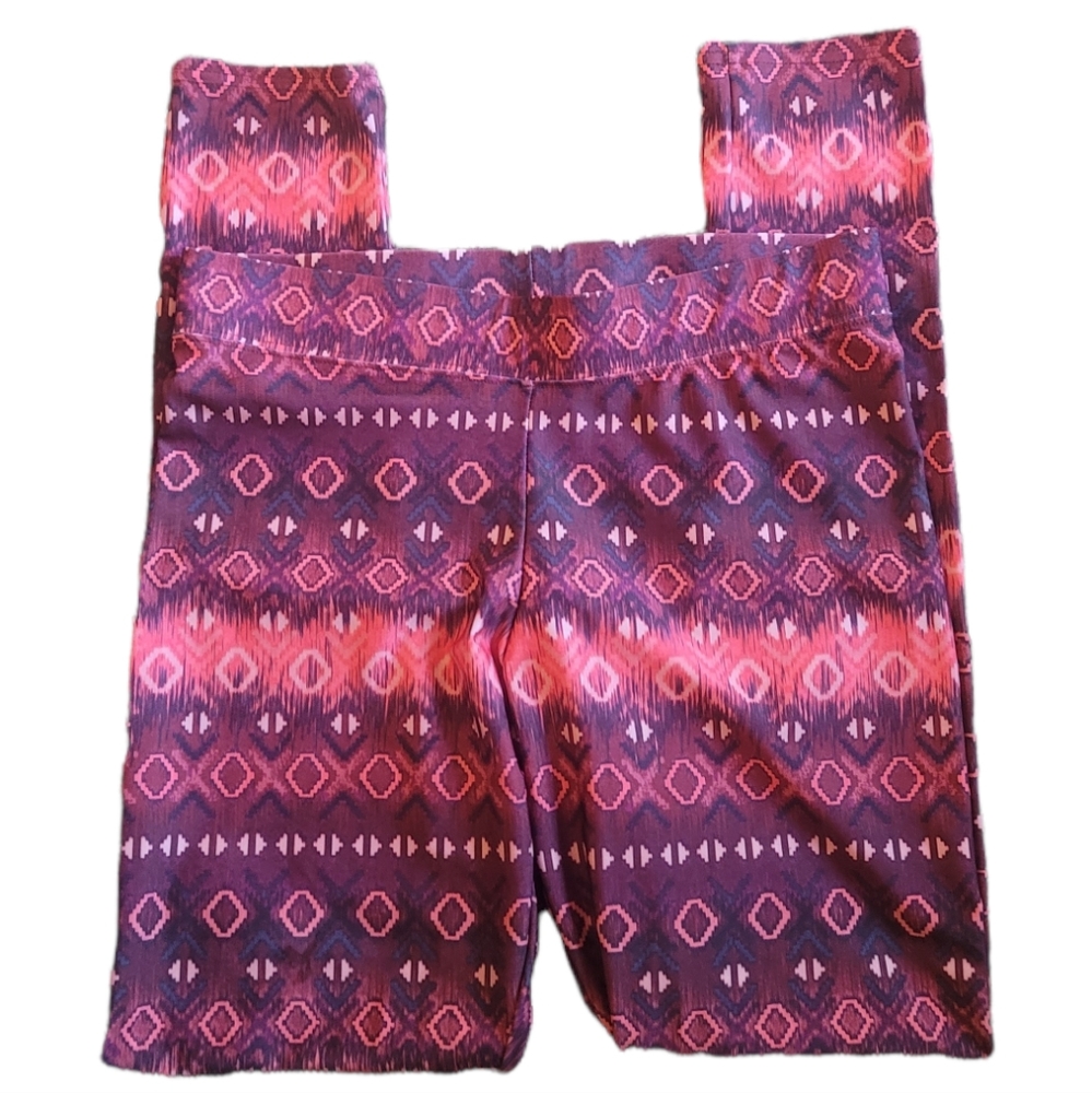 American Eagle AEO Pink Purple Tribal Print High Waisted Yoga Leggings M